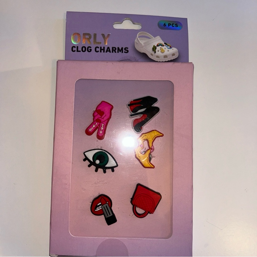 New - Orly  Clog Croc Shoe Charms 6 Pcs Jibbitz